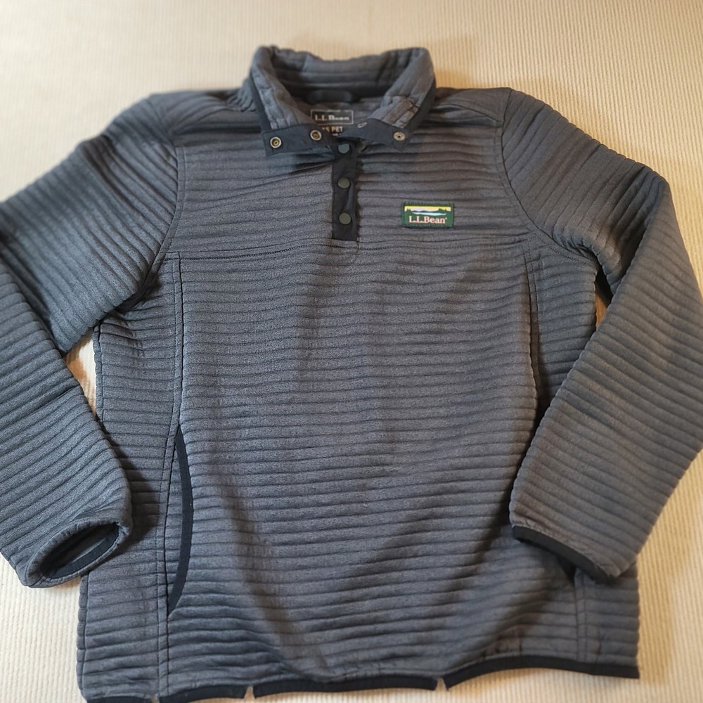 LL Bean Airlight Knit Pullover Jacket Women's XSmall Petite 1/4 Snap Sweatshirt